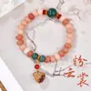 Pulseira Nova de Sementes de Bodhi Naturais em Estoque, Círculo Único, Estilo Feminino, Raiz de Bodhi, Macia e Flexível, Estilo Chinês, Joia Usável para Estudantes