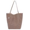 Bolsa para Ropa de Clase de Estudiante Bolsa Tote de Gran Capacidad Estilo Preppy Ins Bolso de Hombro Bolso tipo Satchel a Cuadros Literario Bolsa Grande