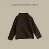 Suéter Base de Forro Polar para Niñas 2026 Otoño/Invierno Nuevo Estilo Bebé Infantil Estilo Coreano Cuello SemiAlto Ropa Interior para Bebé Tejido
