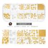 Nova Japonesa Nail Art Jóias Metal Prego Rebite Estrela Lua Oco Contas de Aço Pequeno Grão de Arroz Rosa de Ouro 12 Caixa
