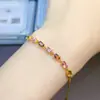 Venta al por mayor de fábrica Popular Pulsera de Turmalina Natural con Incrustaciones de Plata S925 Piedra Principal 3*5 Joyería de Lujo Venta Directa de Fábrica