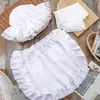 Amazon Transfronterizo Blanco Colonial Sirvienta Traje de Tres Piezas Japonés Lindo Disfraz de Sirvienta Actrices