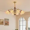 Lustre de cristal de luxo leve estilo francês Jianrui, luminária de sala de estar, nova luminária minimalista estilo francês para sala de jantar e quarto