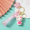 Llavero de Serie Animada Flor de Cerezo Rosa Muñeca Kuromi Melody Colgante para Mochila Teléfono Venta al por Mayor Llave de Coche