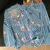 Pijama de mujer estilo coreano para otoño, de manga larga, talla grande, cárdigan holgado, adecuado para usar al aire libre, engrosado, tipo algodón, 200 gramos, conjunto de ropa para el hogar