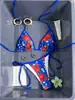 Moda Praia Verão 2026 Novo Europeu e Americano Transfronteiriço, Biquíni Sexy Slim-Fit Costas Nuas Amarrado Estampa Retro para Mulheres