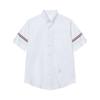 Camisa de Manga Curta TB JL Tecido Popeline Verão Fina Dupla Faixa Marca de Moda Casual Manga Curta Casais Homens e Mulheres