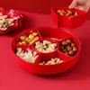 Plato de Dulces Gato de la Suerte Caja de Frutas para el Hogar de Año Nuevo Plato para Guardar Snacks en la Sala de Estar Plato Giratorio de Frutas Chino Plato de Frutas de Año Nuevo