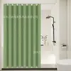 Cortina de ducha de tela imitación lino transfronteriza, impermeable, a prueba de moho, cortina de baño, anillo romano silencioso, cortina de ducha de tela de poliéster engrosada
