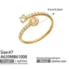 Anillo Set Geométrico Día Corazón Incrustado con Circonita Acero Inoxidable Chapado en Oro de 18k Europeo Americano Lujo Ligero Sensación de Alta Gama Joyería Anillos para Mujeres