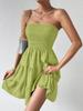 Vestido Top de Tubo de Textura Versátil de Color Puro Delgado con Cuello de Línea Única de Verano para Mujer Transfronterizo de Amazon Europeo y Americano 2025