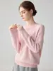 Nuevo Suéter de Punto Casual para Mujer Otoño/Invierno 2026 100% Cachemira Pura de Corte Holgado con Cuello Redondo y Manga Larga