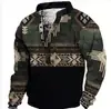 2023 Sudadera Deportiva Casual para Hombre Transfronteriza Europea y Americana con Hebilla en el Pecho, Manga Larga, Estampado 3D, Estilo Occidental, Camiseta de Manga Larga