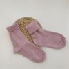 Calcetines de Invierno Transfronterizos Estilo Japonés Engrosados Cálidos Color Sólido Pelo de Conejo para Mujer Ins Delgados Rayados Volteables de Caña Media Lana Apilados