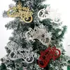Adornos de letras inglesas con purpurina navideña, Suministros para decoración de árboles de Navidad, Accesorios para arreglos, Colgantes de letras 'Merry Christmas'