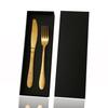Set de cuatro piezas de cuchillo, tenedor y cuchara de acero inoxidable 410 con estampado de piel de serpiente transfronterizo, creativo estilo occidental, cuchillo dorado para bistec, set de regalo para hotel