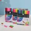 Conjunto de canetas marcadoras à base de água Cross-Border, caneta aquarela de ponta dupla, caneta de ponta macia com gancho, pincel para pintura infantil e estudantil.