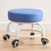 Taburete Pequeño Giratorio para Uso Doméstico, Banco Pequeño con Ruedas, Taburete Bajo para Apartamentos de Alquiler, Taburete Redondo de Ahorro de Espacio de Moda