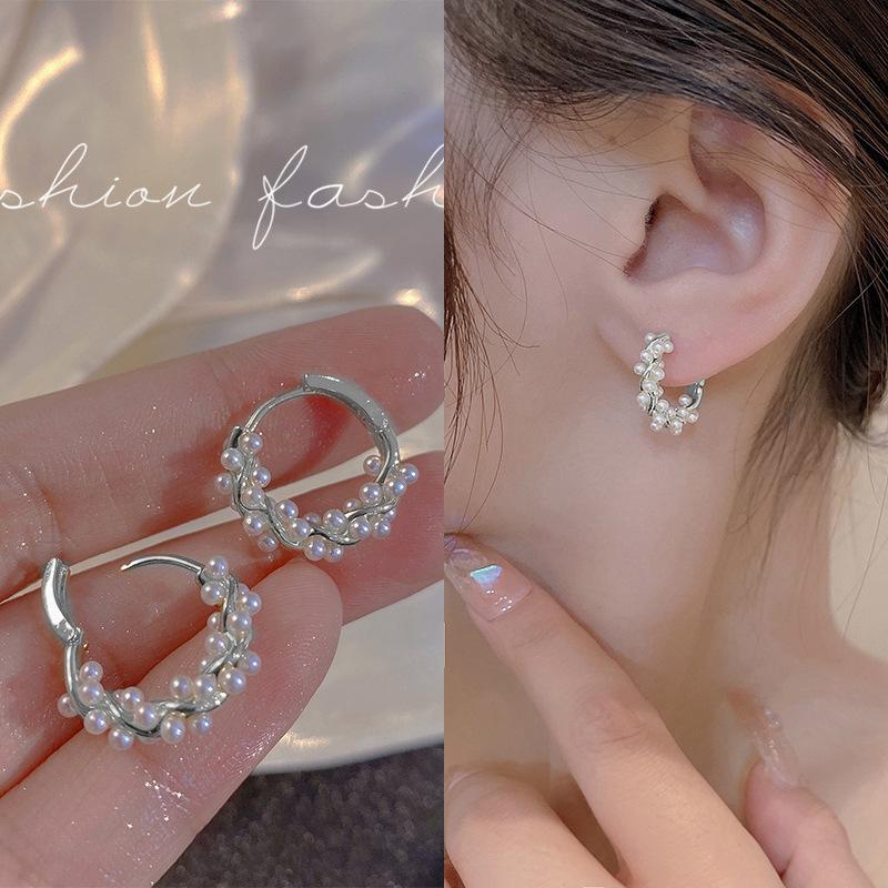 D0273珍珠耳扣-银色