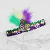 Carnaval Nueva Diadema de Lentejuelas Diadema de Plumas Transfronteriza Más Vendida Diadema Mayorista Mascarada Étnica