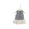 Saia Bufante de Verão para Meninas Novo Vestido Fofo Infantil Colete Vestido Doce de Flor Bebê Roupa Infantil