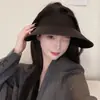 Sombrero de Sol Grande Integrado sin Costuras para Mujer, Verano, UPF50, Anti-UV, Plegable, Seda de Hielo, Gorro de Copa