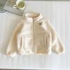 Nausicaä do Vale 2025 Nova Roupa de Inverno Infantil Roupa Infantil Estilo Coreano Jaqueta de Veludo com Gola Alta Meninos e Meninas Tops Bordados com Letras