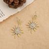 Pendientes de estrella de ocho puntas con diamantes completos de nuevo estilo europeo y americano Pendientes de estilo frío de celebridad de Internet Pendientes exagerados de copo de nieve Pendientes de moda