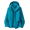 Chaqueta tres en uno personalizable con logo para hombre y mujer, capucha desmontable, forro polar, corte holgado