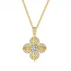 Colgante de Cruz de Plata de Ley S925 con Moissanita, Cadena para Clavícula de Moda, Collar Color Dorado, Venta al por Mayor desde Fabricante