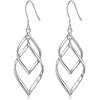 Aretes creativos largos de borla doble retorcida transfronterizos, aretes creativos de onda, gancho para la oreja de diamante geométrico, joyería para mujer al por mayor