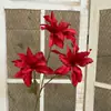 3 Flores de Lirio Simulación 3D Pequeño Libro Rojo Mismo recomendar Boda Decoración de Boda Flor Ventana Fotografía Paisaje