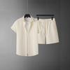 Comércio Exterior Transfronteiriço Novo Conjunto Casual Masculino Moda Marca Tendência Solto Tamanho Grande Camisa de Manga Curta Shorts Conjunto de Duas Peças para Homens