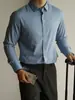 [Viaje Inteligente] Camisa de Algodón Ligero Estilo Business para Hombre 2025 Otoño Manga Larga Ajustada Casual Nueva Camisa
