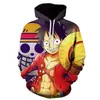 Exportación Directa Nueva Sudadera con Capucha y Cremallera Estampada Digitalmente 3D para Hombre de One Piece COPLAY