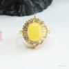 Anel de Cera de Abelha Natural Guan Yu Amarelo Mel Âmbar Anel Feminino Vintage Atacado de Fábrica Dropshipping S3112901