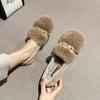 Zapatos Peludos Estilo Nuevo 2026 para Mujer, Mocasines de Invierno para Exteriores, Zapatos de Felpa y Algodón, Zapatos Planos sin Cordones, Zapatos para Mujer Talla Grande