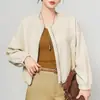Jaqueta de couro legítimo Haining autêntica feminina 2026 novo estilo gola redonda curta estilo funcional jaqueta casaco de pele de carneiro