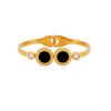 Moda europea y americana simple acero de titanio oro 18K personalidad abierto redondo pulsera de marca estilo frío ins pulsera de alta gama