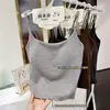 Top Camisola de Algodón Cepillado acanalado de Doble Tirante para Otoño e Invierno para Mujer con Sujetador Incorporado Capa Interior Cálida Top Versátil