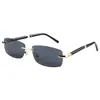 Nuevas Gafas de Sol Retro Cuadradas Sin Marco con Borde Cortado para Hombres y Mujeres, Gafas Versátiles de Moda Europeas y Americanas, Gafas Literarias, Más Vendidas