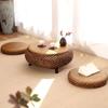 Mesa redonda pequeña con ventana salediza de ratán tejido, mesa de centro tipo tatami, mesa de suelo Kang, alféizar de ventana para dormitorio, mesa baja de madera maciza de estilo japonés
