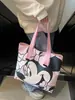Bolsa de Lona para Mujer Gran Capacidad Versátil 2025 Nuevo Dibujo Animado Coreano Bolso de Mano Bolso Tote de Hombro para Estudiante Transfronterizo