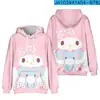 Moletom com Capuz Sanrio MyMelody Melody Desenho Animado Estampa Fofa Solto Casual Pulôver Moletom com Capuz
