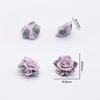 Camelia Púrpura Cerámica DIY Accesorios para Joyería Hechos a Mano Material Estilo Retro Sello de Flor de Cerámica Esmaltado Plateado Flores Pequeñas