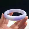 Pulseira de Jadeíta Violeta de Mina Antiga de Mianmar para Mulheres, Pulseira de Jade Purple Haze, Formato Redondo, Semente de Gelo Glutinoso, Tratamento de Concubina, Presente
