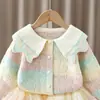 Conjunto de Suéter para Niña 2026 Otoño Niños Suéter de Punto con Gradiente Chaqueta Falda Tutú Linda Conjunto de Dos Piezas