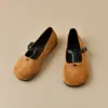 Zapatos Planos Redondos de Gamuza Estilo Retro Chanel para Mujer, Nuevos Mocasines de Suela Suave Primavera 2026, Zapatos de Abuela, Zapatos Mary Jane