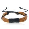 Punk nueva pulsera de cuero tejido retro de suministro directo de fábrica pulsera de cuero simple para hombres y mujeres joyería suministro transfronterizo