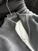 Suéter gris con cremallera Cleanfit para hombre, chaqueta cárdigan de punto casual para otoño e invierno, chaqueta elegante de alta gama